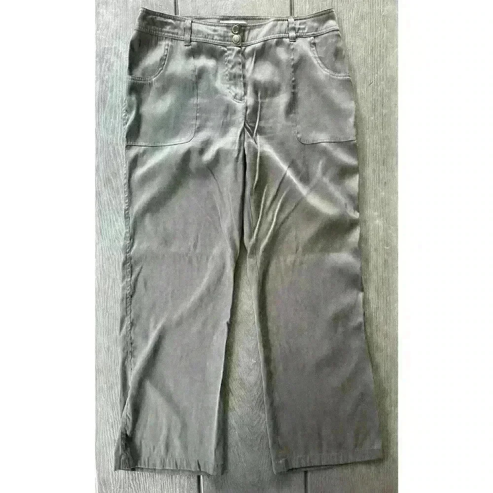 Chicos Gray Wide Leg Dress Pants Trousers Womens Size 1.5 or 10